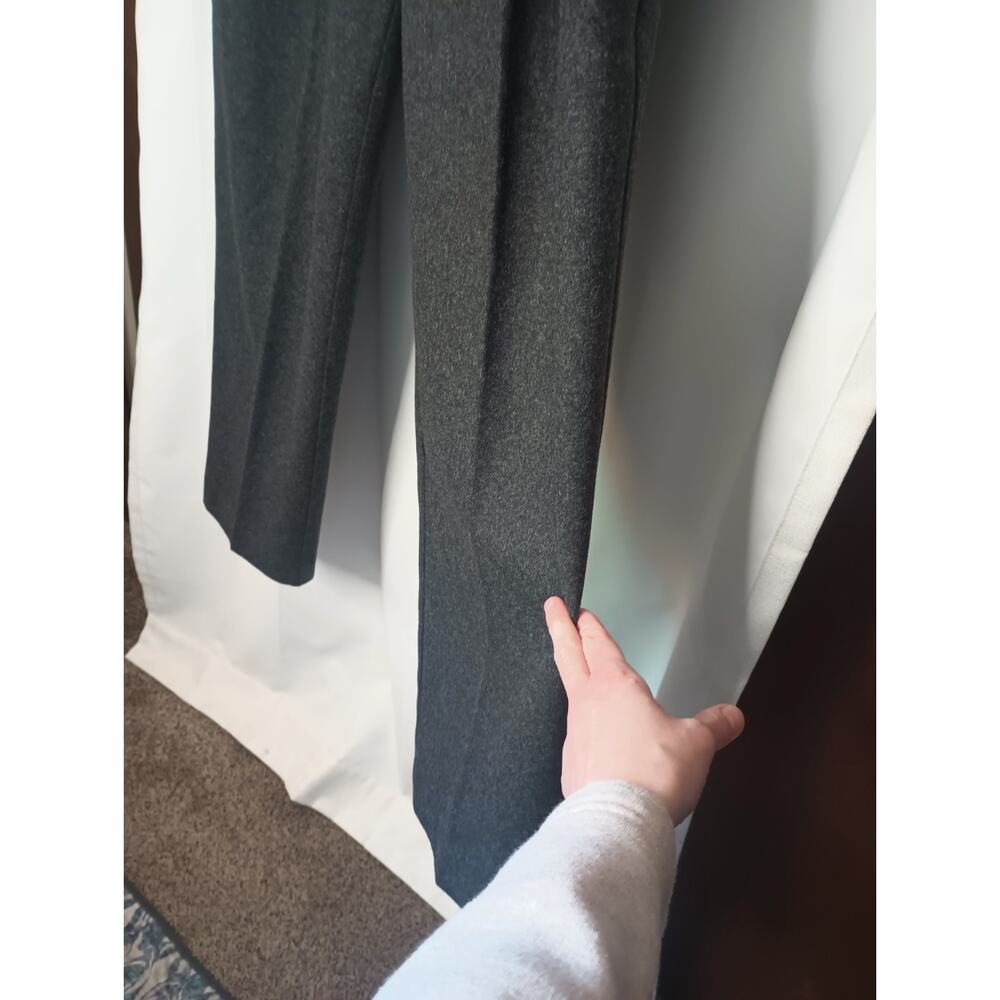 Vtg Eddie Bauer Womens Academia Wool Trouser Pants 12 Gray High Waist Old Money - Picture 4 of 12